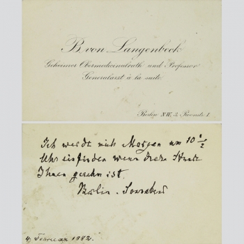 Langenbeck, Bernhard von: Chirurg und Hochschullehrer, 1882