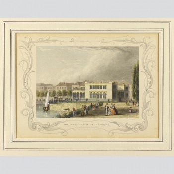 Hamburg (Neuer Jungfernstieg) Die Wall-Halle, koloriert 1852