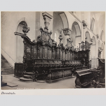 Konrad Gundermann (Würzburg): Kloster Bronnbach, Innenansicht um 1890