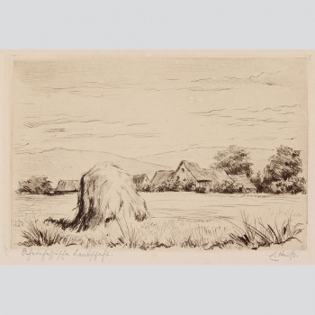 Rheinhessische Landschaft. Originalradierung handsigniert