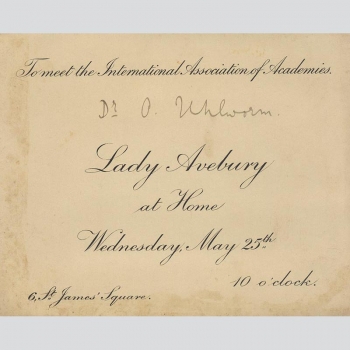 Lady Avebury, Einladung International Association of Academics