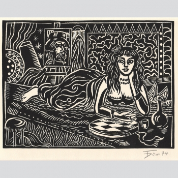 Dürr, Thomas: Spanische Nacht. Linolschnitt, signiert