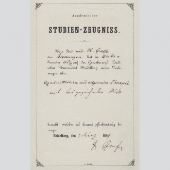 Professor Karl von Pfeufer, Universität Heidelberg 1849