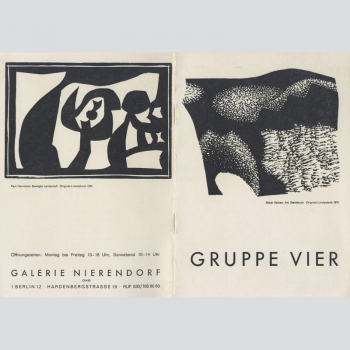 Gruppe Vier - Galerie Nierendorf 1975 mit 6 Original-Linolschnitten