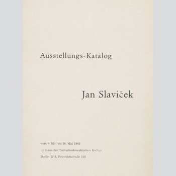 Slavicek, Jan. Ausstellungskatalog 1963