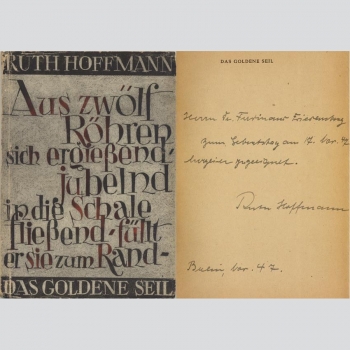 Hoffmann, Ruth: Das goldene Seil - Widmungsexempl. an Ferdinand Friedensburg