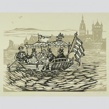 Witt, Jens. Historische Schiffsfahrt, Farblinolschnitt