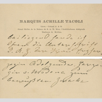 Marquis Achille Tacoli, Lieut.-Colonel