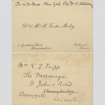 Henry Forster Morley, Professor Chemie. VK mit Ergänzungen.