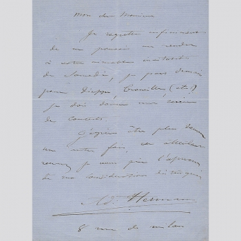 Hermann, Adolphe - Violinist, Brief 1860