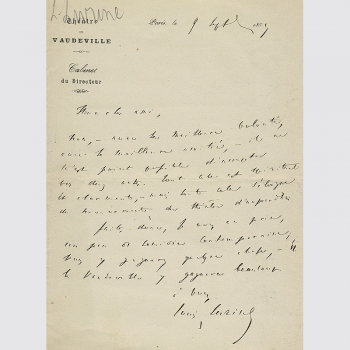 Lurine, Louis - Schriftsteller, Journalist, Brief 1857