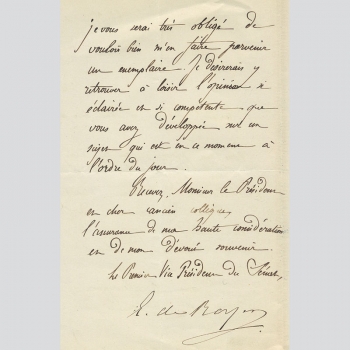 Cabinet du Premier Vice President du Senat - M. de Royer - 1861
