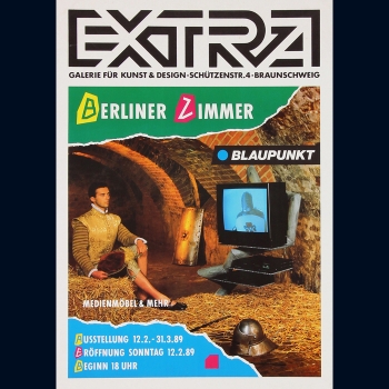 Berliner Zimmer. Medienmöbel & Mehr. Ausstellungsplakat 1989