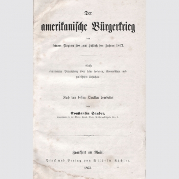 Constantin Sander: Der amerikanische Bürgerkrieg... EA 1862