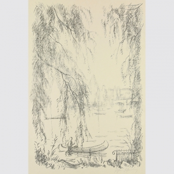 Ahlers-Hestermann, Friedrich: Kahn auf der Außenalster.