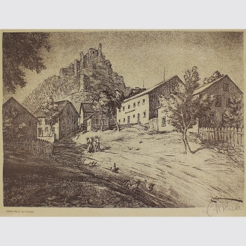 Riede, C. W.: Engelhaus bei Karlsbad. Lithographie