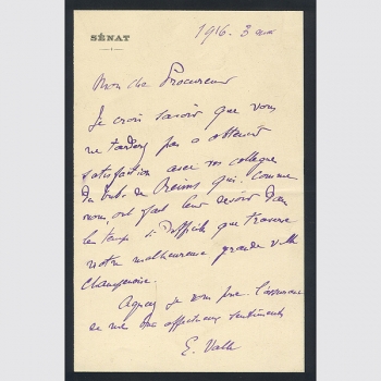 Vallé, Ernest - Justizminister Frankreich - Sammlung 6 Briefe