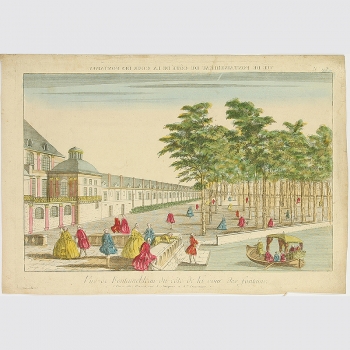 Vue de Fontainebleau du cote de la cour des fontaines. Kupferstich 1770