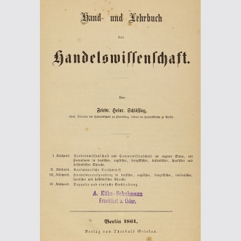 Hand- und Lehrbuch der Handelswissenschaft. Friedrich Heinrich Schloessing 1861