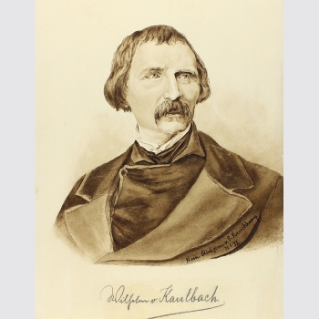 Original-Aquarell Portrait Wilhelm von Kaulbach