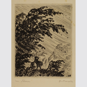 Kursell, Otto von: Im Sturm. Originalradierung 1944. Widmungsblatt