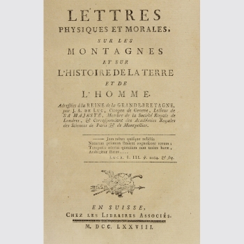 Lettres Physiques et Morales sur les Montagnes... EA 1778 Jean André de Luc
