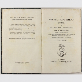 Degerando - Du perfectionnement moral Komplett 2 Bände - 1826