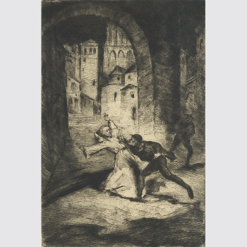 Schenke, Max: Das Attentat, Originalradierung