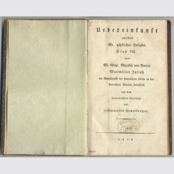 Übereinkunft Pius VII und König Maximilian Joseph 1818