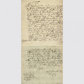 Pfarrer Weitz in Sachsenhausen, Originalbrief 1755