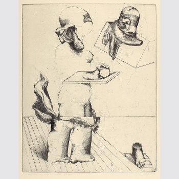 Blank: Phosphoreszierende Frau. Aquatintaradierung 1970