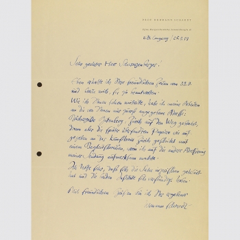 Schardt, Hermann: Brief an Fritz Schwarzenberger, 1953