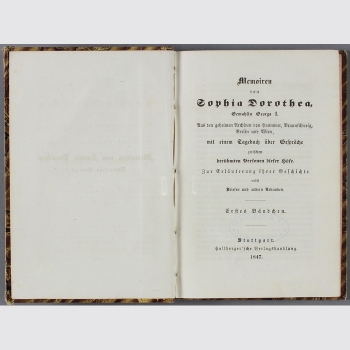 Memoiren von Sophia Dorothea, Gemahlin Georgs I. 1847 EA