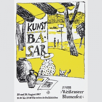 Kunstbasar zum Weißenseer Blumenfest. Berlin 1987. Monogramm AW