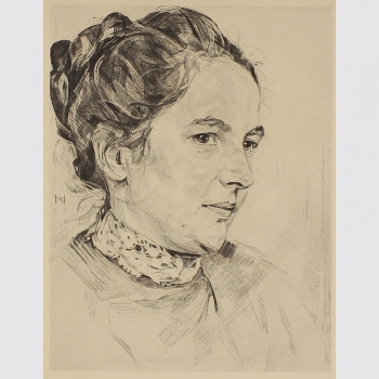 Wolff, Heinrich: Originalradierung Portraitstudie. 1914