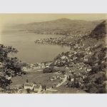 Montreux gegen Westen. Herrliche Panorama-Aufnahme, um 1880