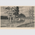 Jokisch, Eduard: Waldlandschaft am Fluß, 1908, handsigniert