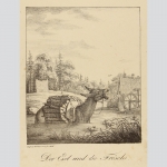 Inkunabel der Lithographie von Raphael Wintter: Der Esel und die Frösche, 1816