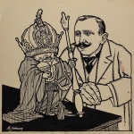 Bissige politische Karikatur, St. Gebauer, um 1920
