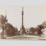 Bressani: Barcelona Kolumbusstr. mit Denkmal, 2mal Albuminabzüge um 1880