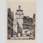 Zwicker: Weisser Turm, Rothenburg. Originalradierung