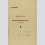 Kalyanamalla: Anangaranga. Ein Sanskritlehrbuch der Liebe, EA 1911