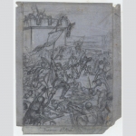 Jeanne d‘Arc führt die Truppen an. Hist. Zeichn. 1800