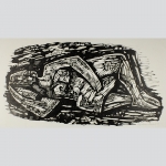 Briel, Ernst van: Holzschnitt Expressiver Akt. Neue Gruppe Münster 60, 1964