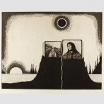 BIRK: Originalradierung 1970. Surreale Darstellung ohne Titel.