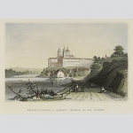Benedictiner-Abtey Moelk an der Donau. Kolorierter Stahlstich m 1850.