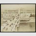 Paris. Getummel an der Brücke am Place de la Concorde, um 1880