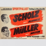 Boxkämpfe: Bubi Scholz gegen Albanese / Peter Müller gegen Masson.