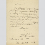 W. Bauerkeller - Violinist, Brief 1864, Paris