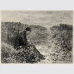 Krüger, Albert: Alter Mann nach Max Liebermann, Radierung